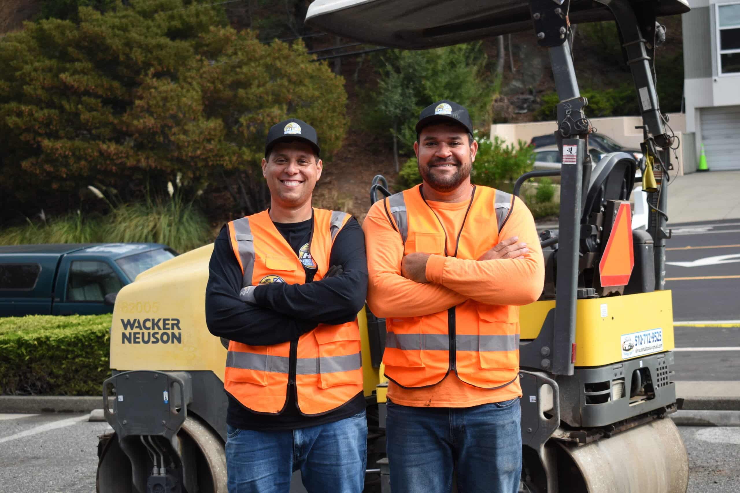 Paving and sealcoating team at work