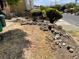 HT Paving and Sealcoating's project site for retaining wall construction.