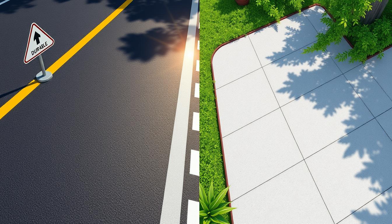 What are the benefits of asphalt versus concrete paving?