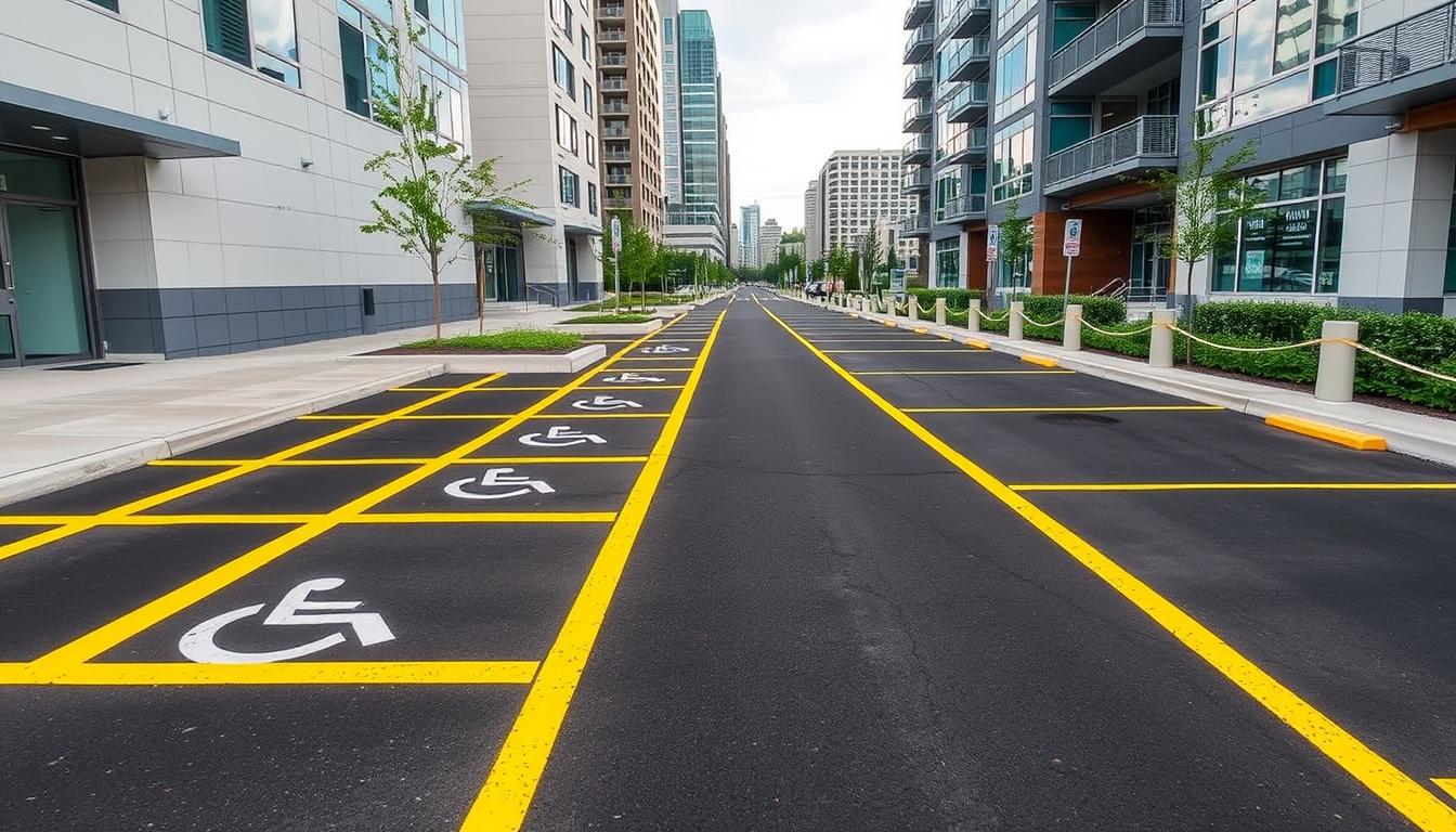 How do I ensure compliance with ADA guidelines in striping?
