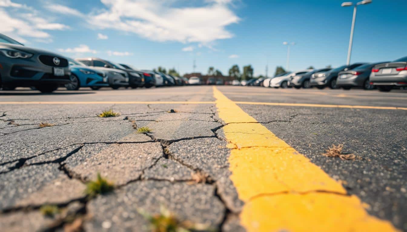 What causes parking lot lines to fade?