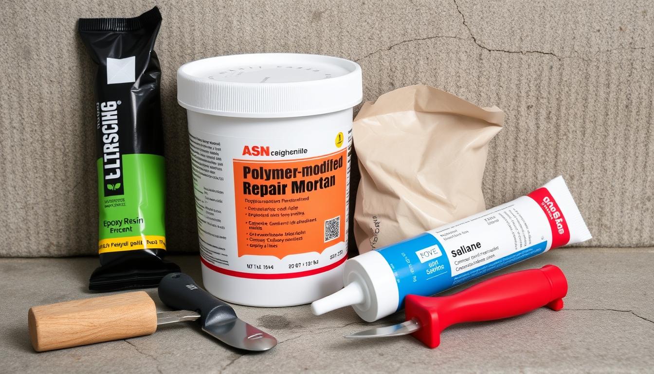 What materials are used for concrete crack filling?