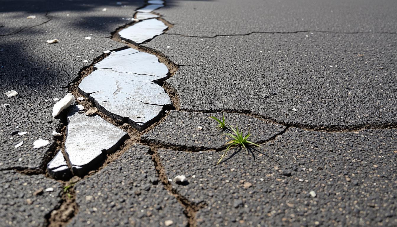 What causes a sealed driveway to peel or crack?