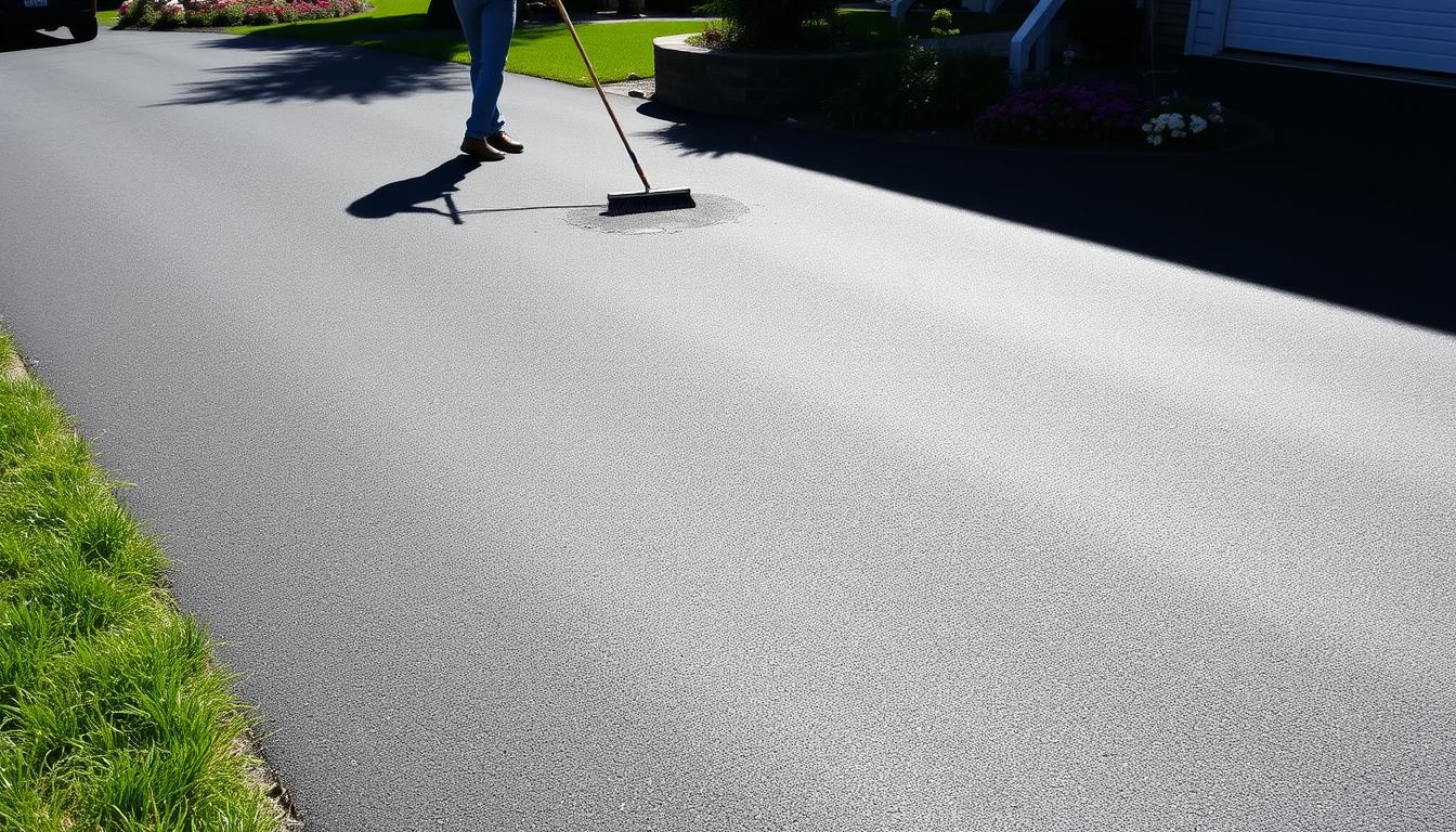 cleaning driveway post-sealcoating